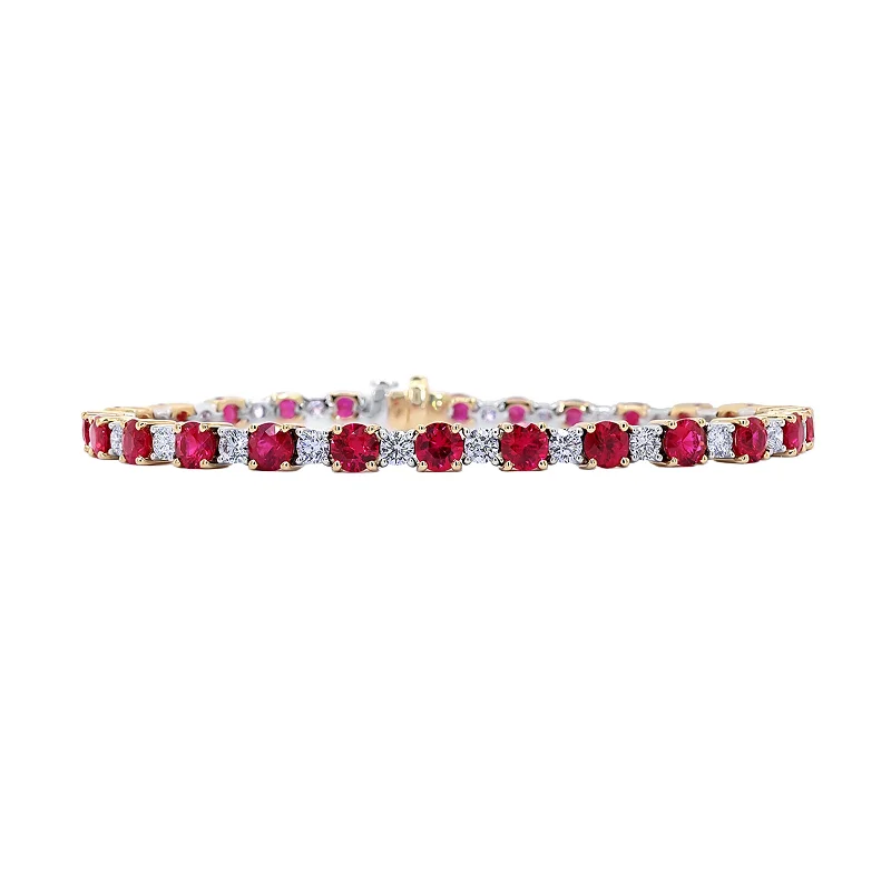 ladies-infinity-cuff-link-bracelets-Ruby and Diamond Bracelet