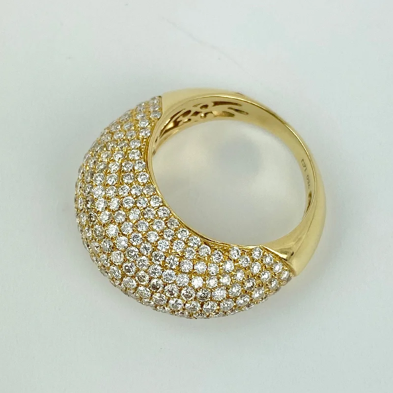 Ladies rings trendy shine -Estate Collection - Ring Vintage 18K Yellow Gold & Diamond