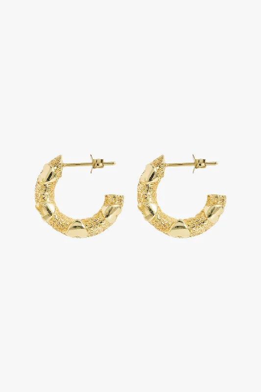 Ladies earrings for peak charm -Love City Hoop Earrings Goldplated