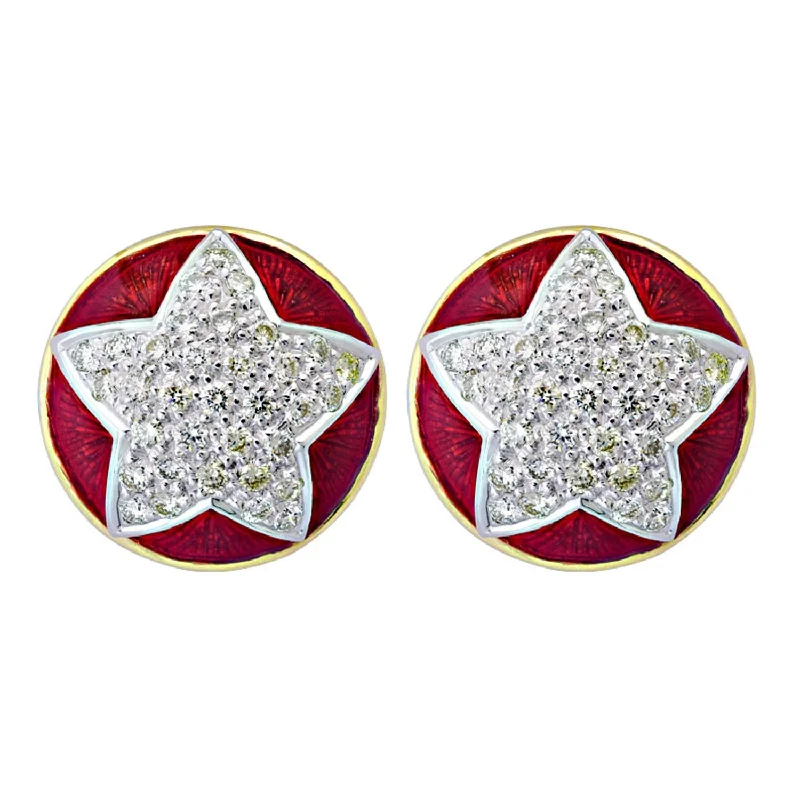 Ladies earrings for serene vibes -Earrings- Diamond (enamel)