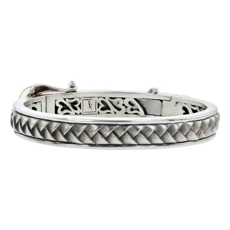 ladies-luxury-diamond-bracelets-Scott Kay Sterling Silver Diamond Bangle Bracelet