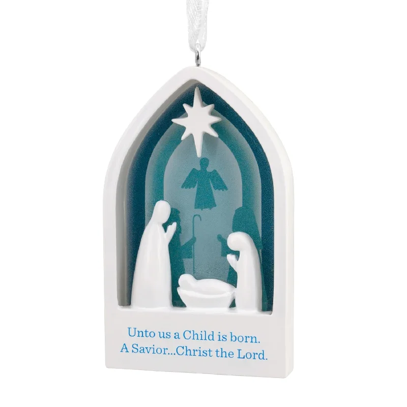 Ladies rings ornate brilliance -Hallmark Dayspring Modern Nativity Christmas Ornament