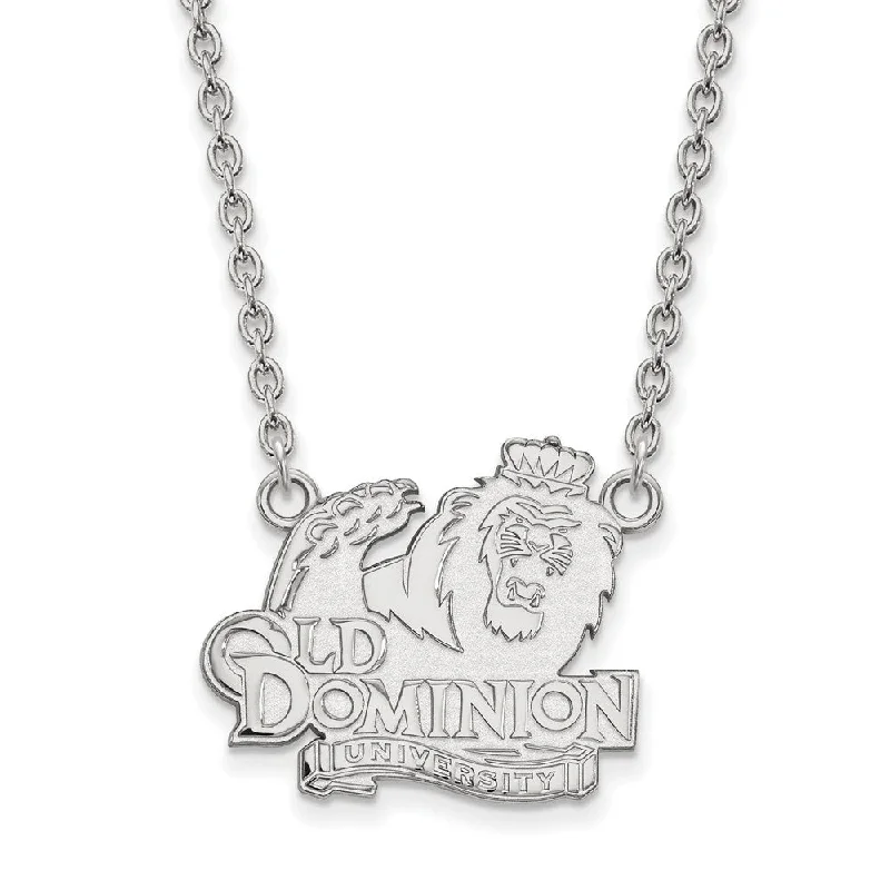 ladies-vintage-snake-chain-necklaces-10k White Gold Old Dominion U Large Pendant Necklace