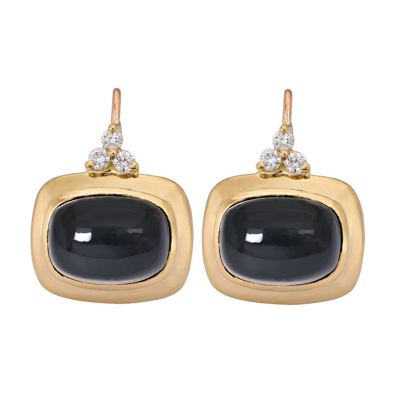 Ladies earrings classic elegance -Earrings- Black Onyx and Diamond