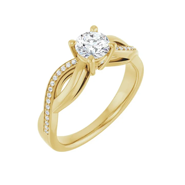 Ladies engagement rings cool vows -TALA 14K Yellow Gold Round Lab Grown Diamond Engagement Ring