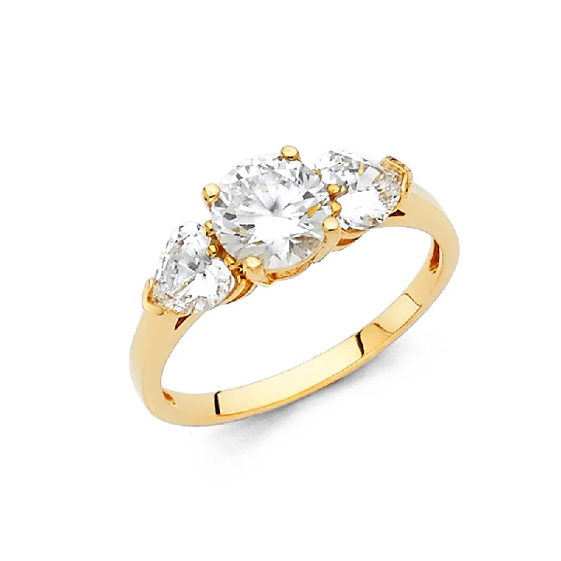 Ladies engagement rings for young brides -14K CZ ENGAGEMENT RING