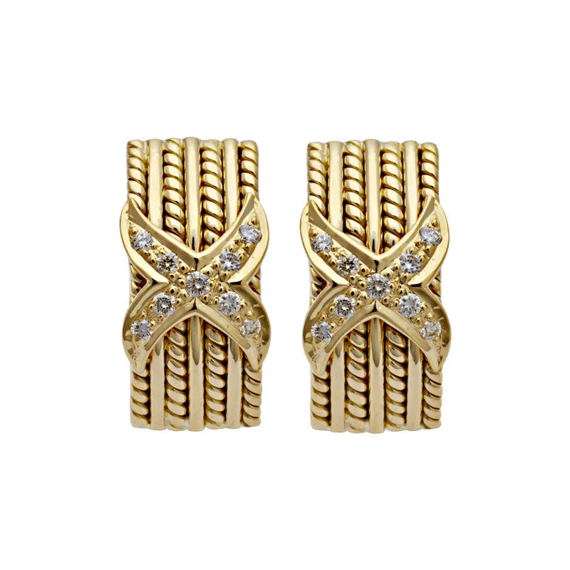 Ladies earrings radiant charm -Earrings-Diamond