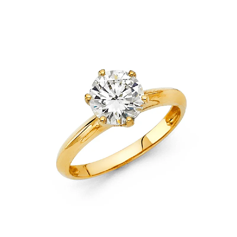 Ladies engagement rings retro love -14K CZ ENGAGEMENT RING