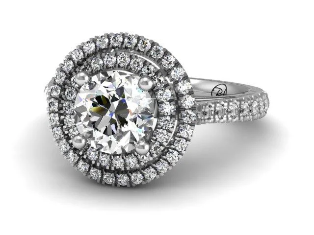 Ladies engagement rings for fall unions -Bostonian Claire - Double Halo Engagement Ring