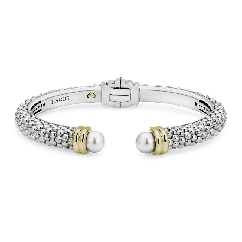 ladies-luxury-diamond-bracelets-Pearl Cuff Bracelet