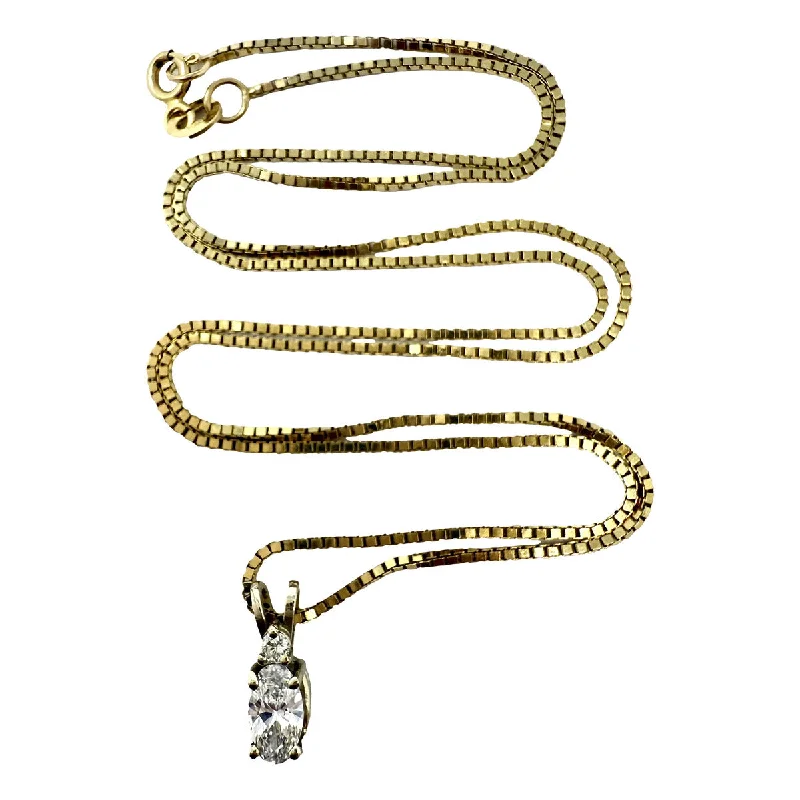 ladies-ethnic-lariat-necklaces-14K Gold Necklace with Diamond Pendant