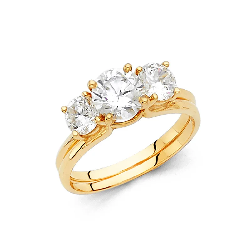 Ladies engagement rings for fashion love -14K CZ ENGAGEMENT RING