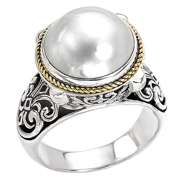 Ladies rings with teal kyanite -Ladies Fashion Pearl Ring