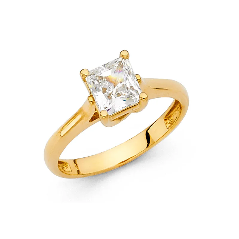 Ladies engagement rings for chic proposals -14K CZ ENGAGEMENT RING