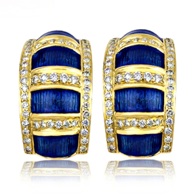 Ladies earrings for radiant evenings -Earrings - Diamond (Enamel)