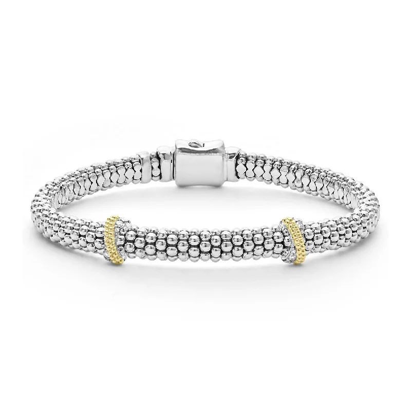 ladies-party-bangle-stack-bracelets-Double X Caviar Diamond Bracelet