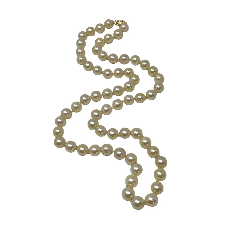 ladies-affordable-torque-necklaces-24" Freshwater Pearl Necklace with 14K Gold Filigree Clasp