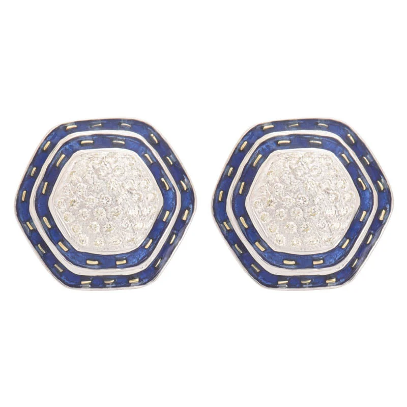 Ladies earrings for fashion charm -Earrings- Diamond (Enamel)