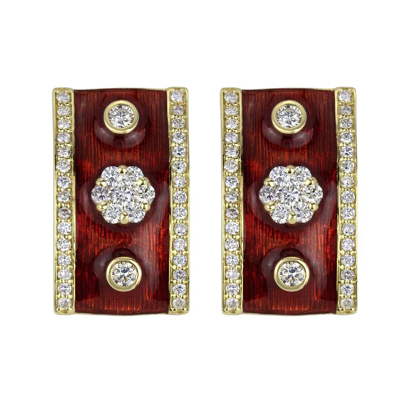 Ladies earrings for lazy charm -Earrings - Diamond (Enamel)