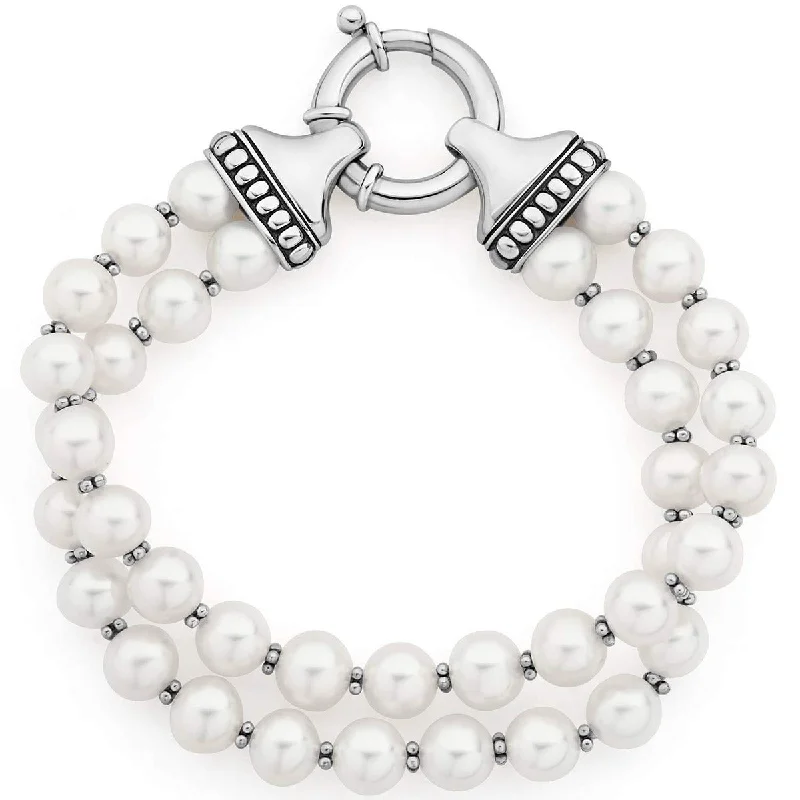 ladies-delicate-pearl-bracelets-Pearl Two Strand Bracelet