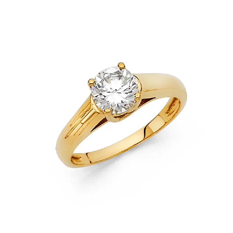 Ladies engagement rings futuristic love -14K CZ ENGAGEMENT RING