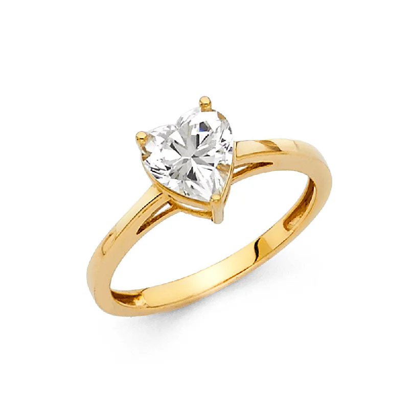 Ladies engagement rings sleek brilliance -14K CZ ENGAGEMENT RING