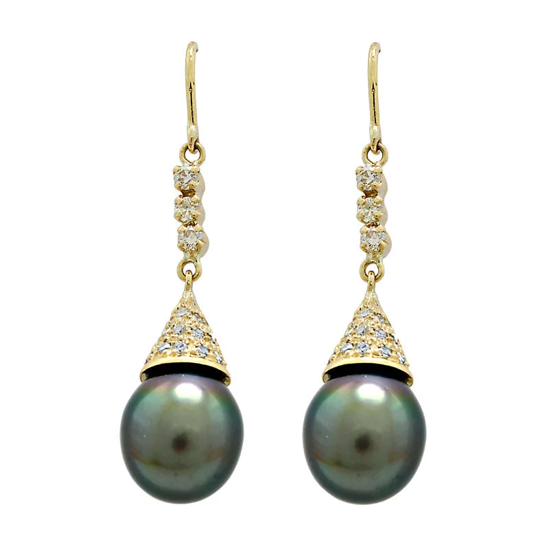 Ladies earrings luminous elegance -Earrings-South Sea Pearl and Diamond