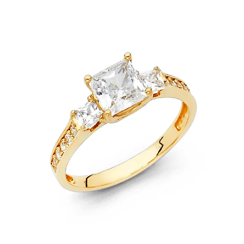 Ladies engagement rings vintage romance -14K CZ ENGAGEMENT RING