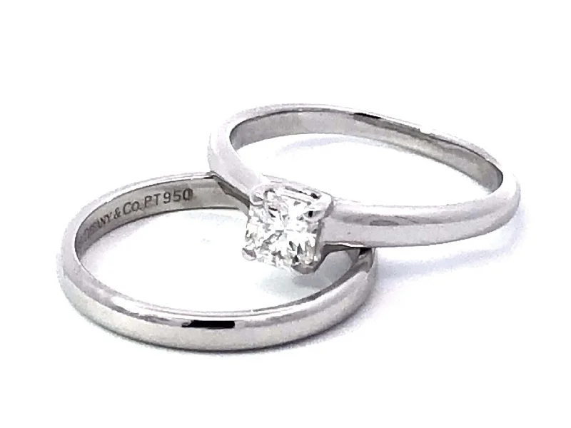 Ladies engagement rings with tide brilliance -Tiffany & Co. Lucida Diamond Engagement Ring Set in Platinum, H VVS2 0.30 ct