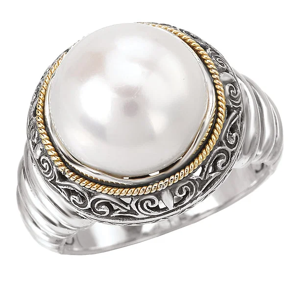 Ladies rings with dusk designs -Ladies Fashion Pearl Ring