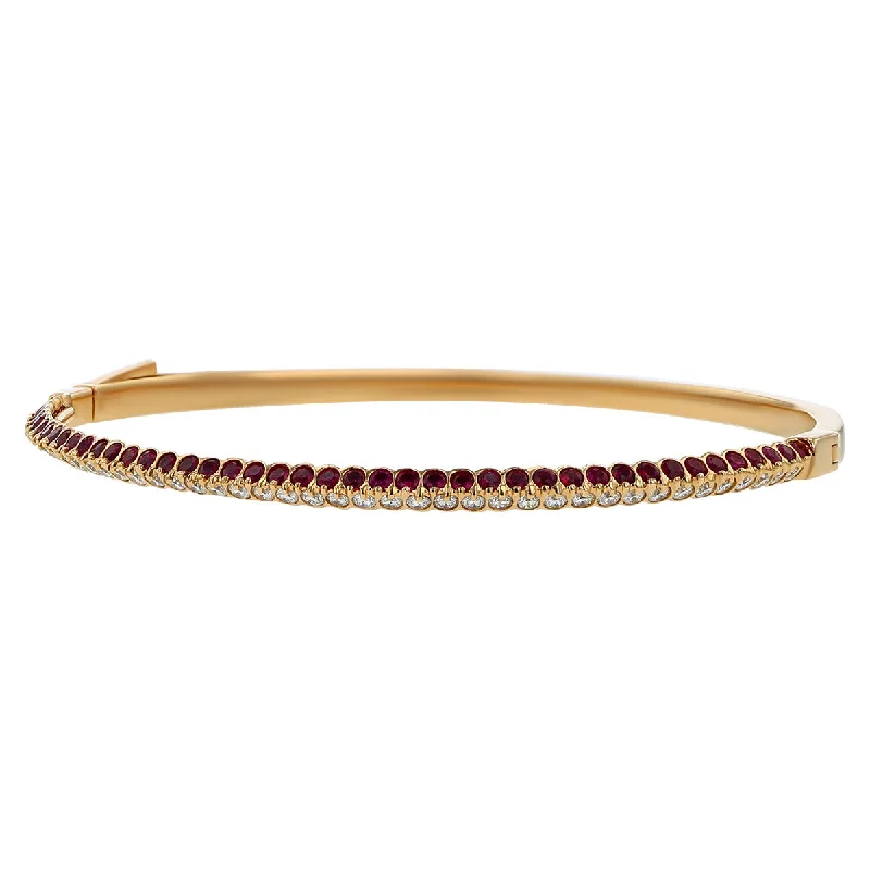 ladies-birthstone-rope-twist-bracelets-Miiori 18K Rose Gold Ruby and Diamond Bracelet