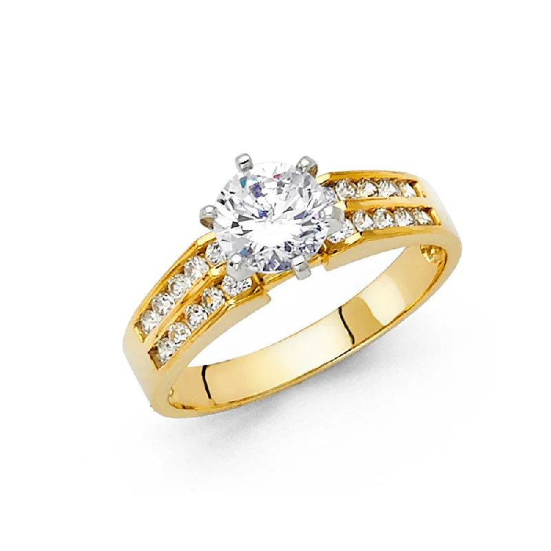 Ladies engagement rings with spire brilliance -14K CZ ENGAGEMENT RING