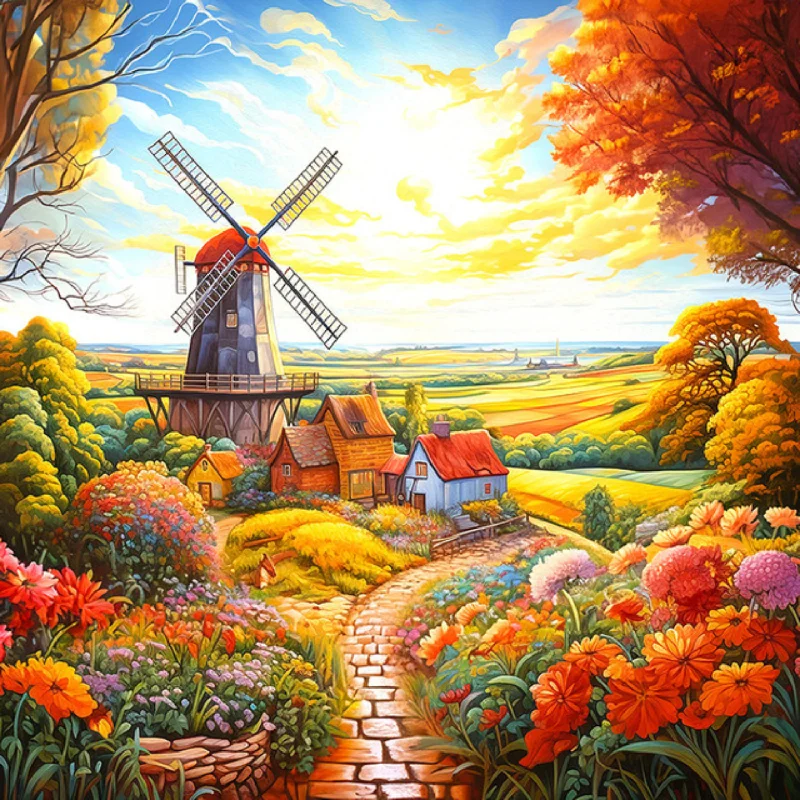 Ladies rings fun elegance -Springbok Windmill on the Farm 500-Piece Puzzle