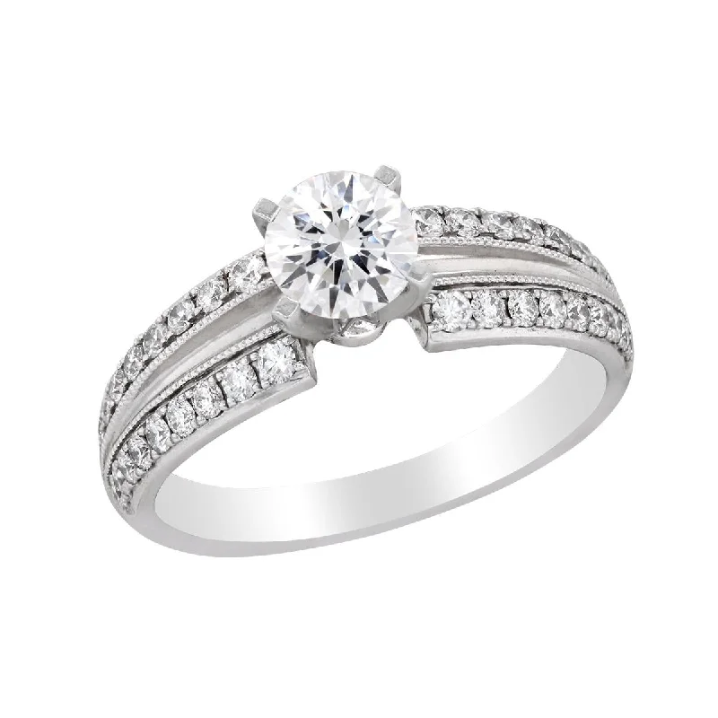 Ladies engagement rings for dream unions -WHITE GOLD ENGAGEMENT RING SETTING WITH 36 DIAMONDS, .38 CT TW