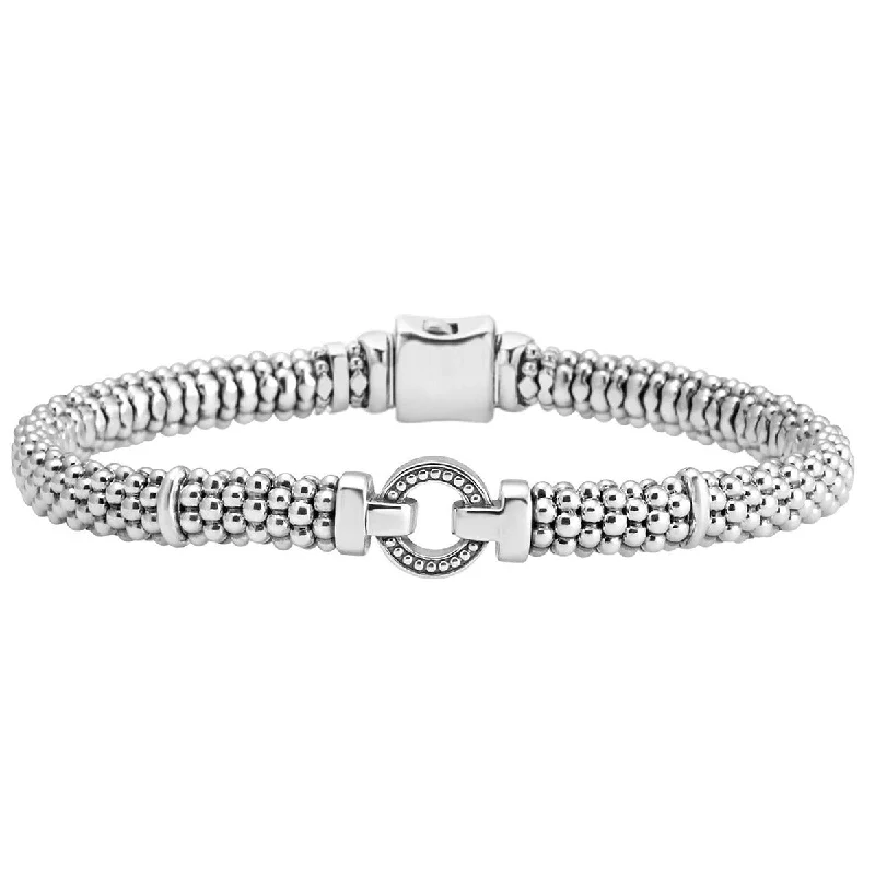 ladies-rope-twist-diamond-bracelets-Lagos Sterling Silver Enso Beaded Bracelet