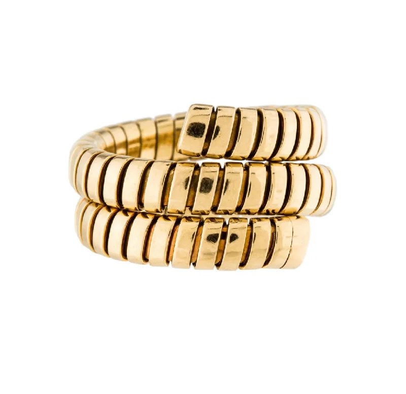 Ladies rings for gathering charm -Bulgari Tubogas Gold Ring