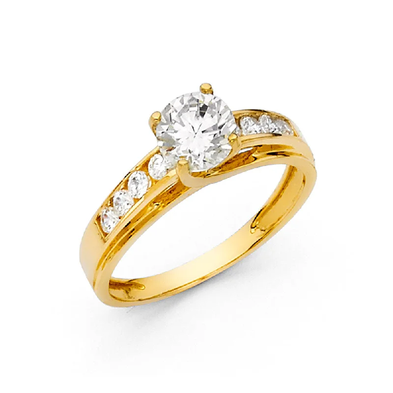 Ladies engagement rings cool romance -14K CZ ENGAGEMENT RING