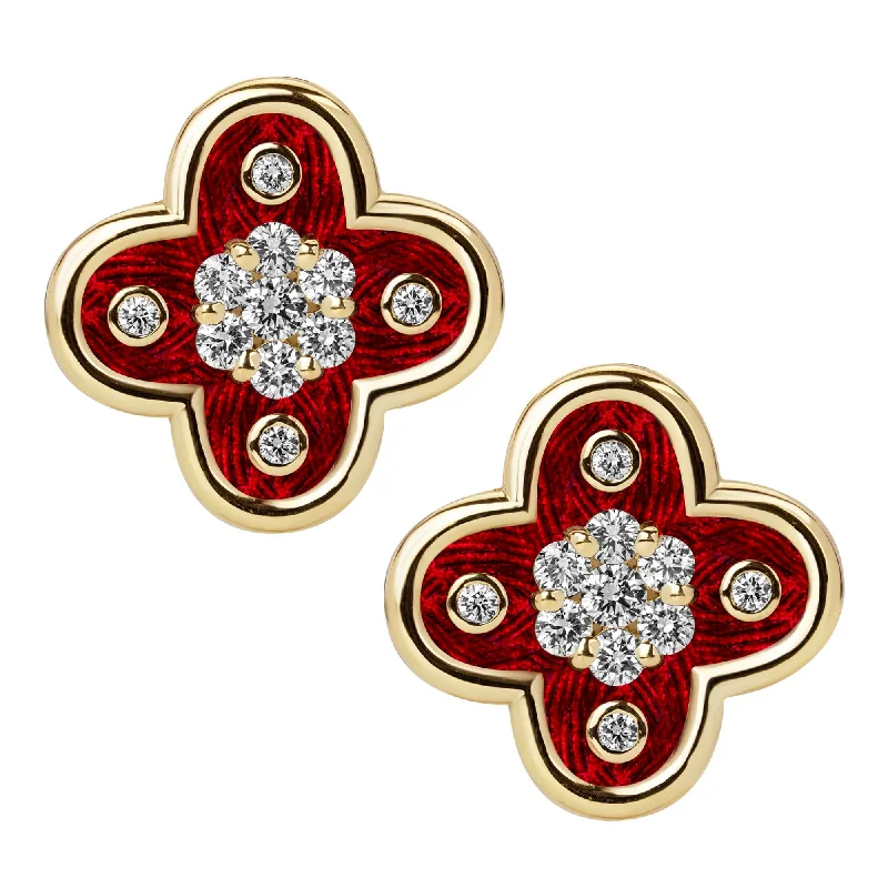 Ladies earrings with owl drops -Earrings - Diamond (enamel) (2393A)