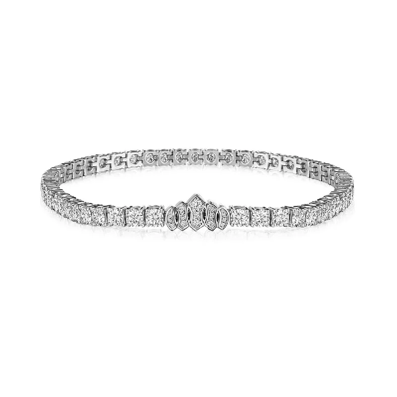 ladies-affordable-woven-cord-bracelets-Kwiat Signature Tiara Diamond Line Bracelet