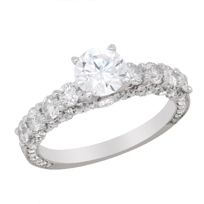 Ladies engagement rings edgy romance -WHITE GOLD ENGAGEMENT RING SETTING WITH 114 ROUND CUT DIAMONDS, 1.26 CT TW