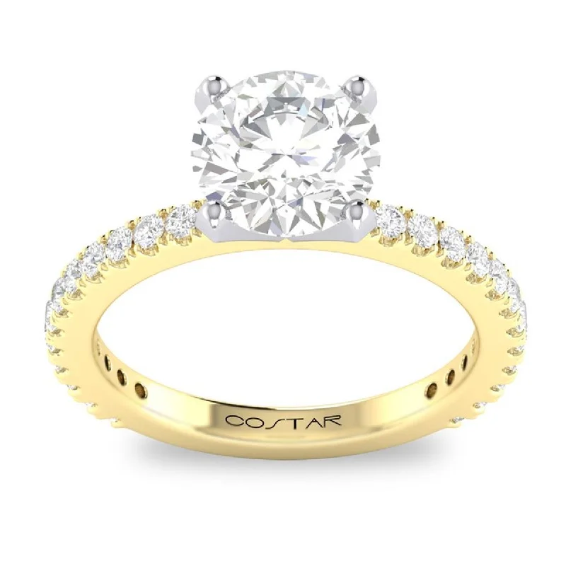 Ladies engagement rings for fitness vows -CLASSIC YELLOW GOLD ENGAGEMENT RING SETTING WITH 26 DIAMONDS, .30 CT TW