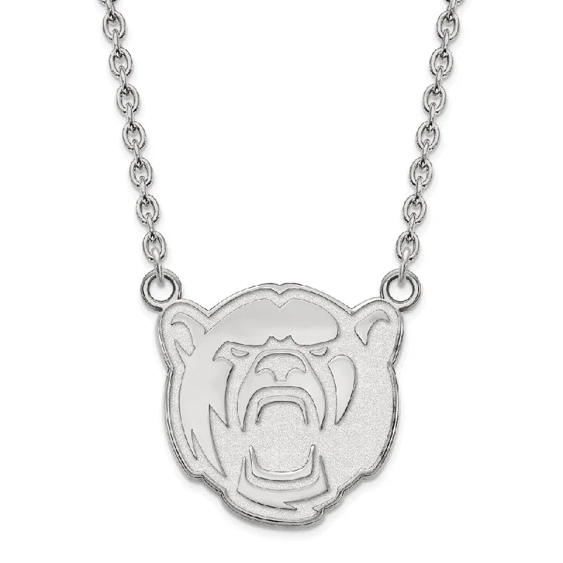 ladies-gift-bib-necklaces-10k White Gold Baylor U Large Pendant Necklace