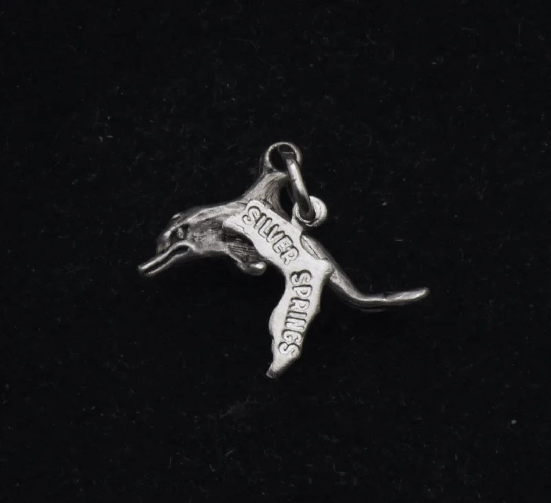 Ladies rings wave-inspired -Vintage Sterling Silver "Silver Springs" Dolphin Charm