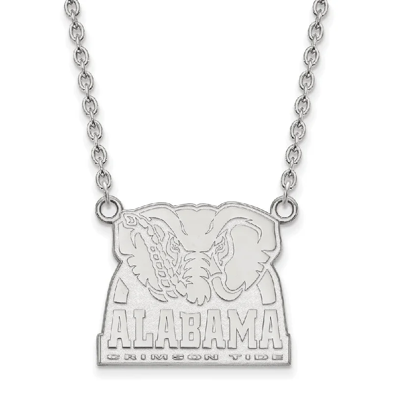 ladies-gift-torque-necklaces-Sterling Silver U of Alabama Large Pendant Necklace