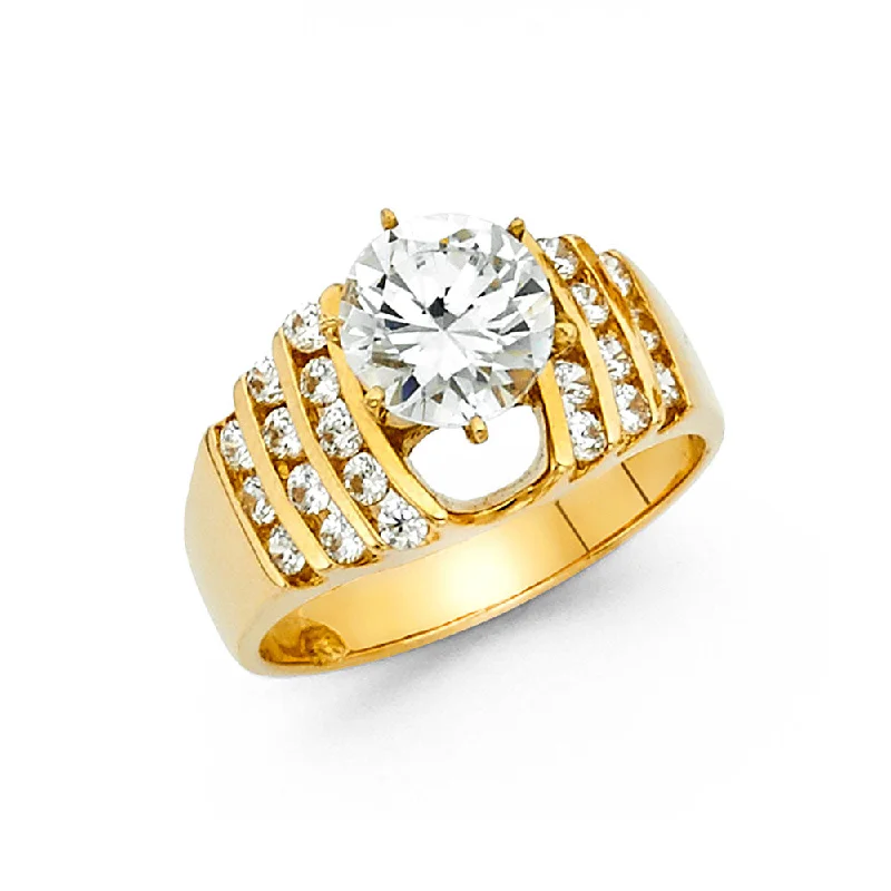 Ladies engagement rings trendy vows -14K CZ ENGAGEMENT RING