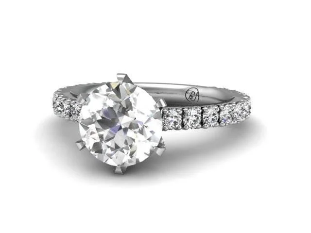 Ladies engagement rings celestial romance -Bostonian Pave Diamond Engagement Ring