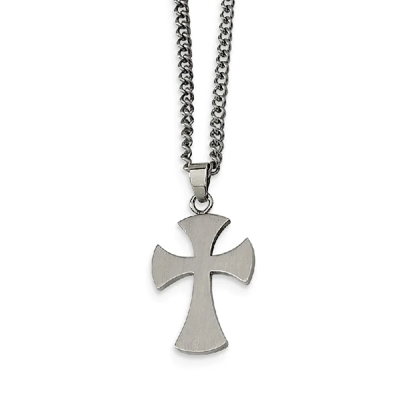 ladies-statement-torque-necklaces-Stainless Steel Cross Necklace