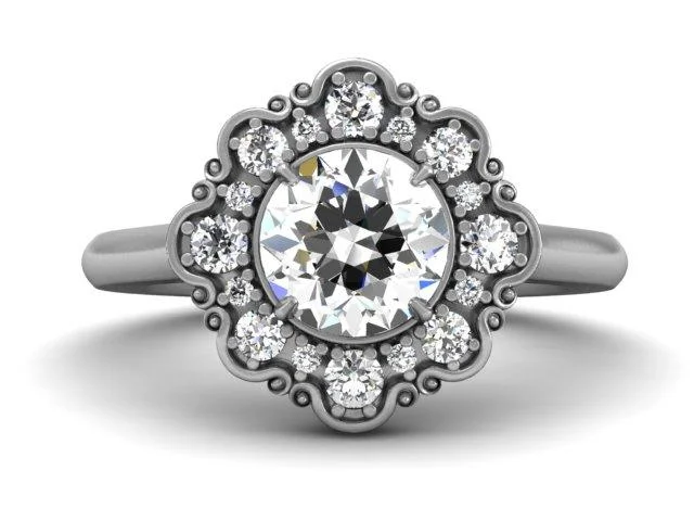 Ladies engagement rings with forest motifs -Bostonian Charlotte - Custom Engagement Ring