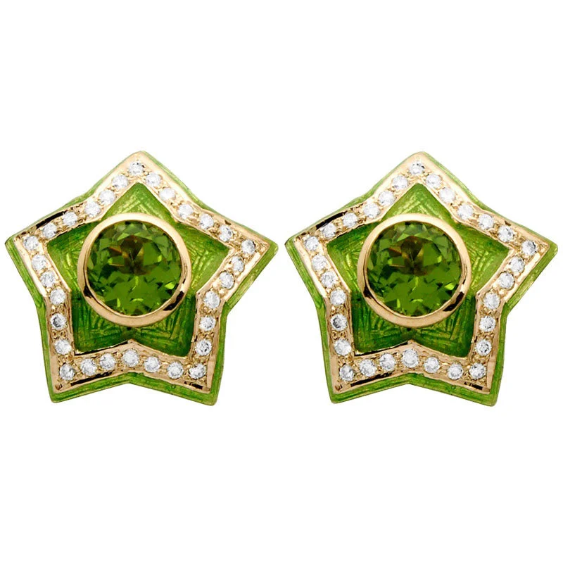 Ladies earrings unique shine -Earrings - Periodot (Enamel)