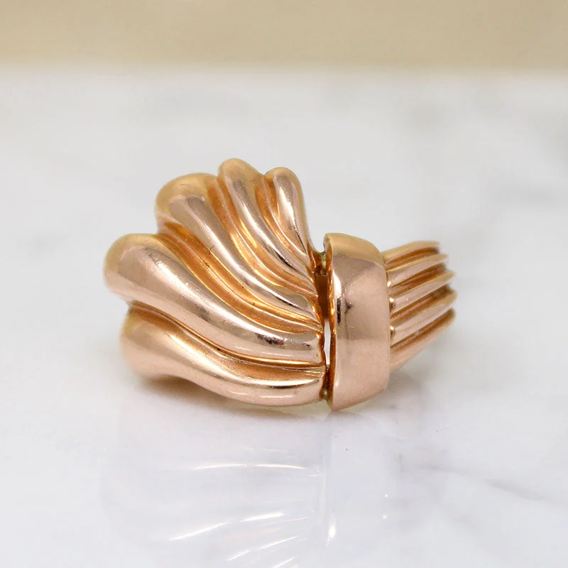 Ladies rings modern brilliance -Dynamic Retro Ring in 14k Rose Gold